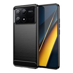 Max Power Digital Funda Fibra De Carbono Para Xiaomi Poco X6 Pro 5g Antigolpes Silicona Negra