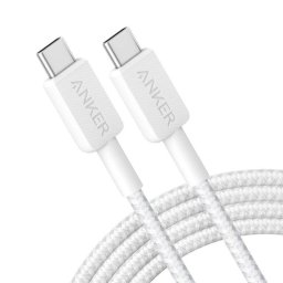 Anker Cable de Nylon 60W de USB-C a USB-C 1.8m Blanco