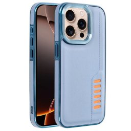 Cool Milano Funda Reforzada de TPU y Polipiel Azul para iPhone 16 Pro Max