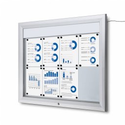 Vitrina de exterior para 8 DIN A4 con iluminación LED e ignífuga