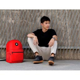 Mochila antartik con asa y bolsillo frontal con cremallera color rojo 320x140x430 mm