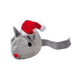 Cojín de juguete para gatos Aumüller ratón Baldi con gorro de Papá Noel - 1 unidad