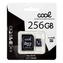 Cool Tarjeta de Memoria Micro SD 256GB Clase 10 + Adaptador