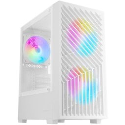 Mars Gaming MC-Vortex Caja Gaming Micro ATX Cristal Templado 3x Ventiladores FRGB 12cm Blanco