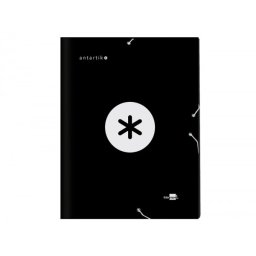 Carpeta antartik clasificadora a4 12 departamentos gomas carton forrado color negro