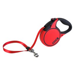 Correa extensible KONG Terrain, roja y negra - M: hasta 30 kg, cinta de 5 m