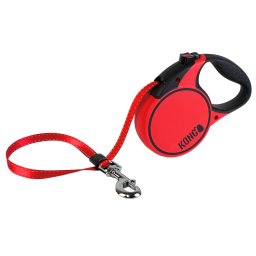 Correa extensible KONG Terrain, roja y negra - L: hasta 50 kg, cinta de 5 m