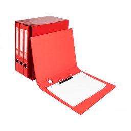 Modulo liderpapel 4 archivadores folio 2 anillas mixtas 25mm rojo