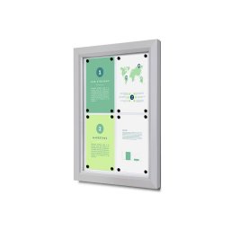 Vitrina de exterior para 4 DIN A4 estanca e ignifuga