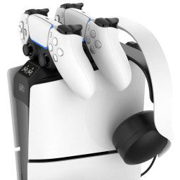 Blackfire Dual Top Charging Dock Base de Carga Superior para 2 DualSense + Soporte Auriculares PS5