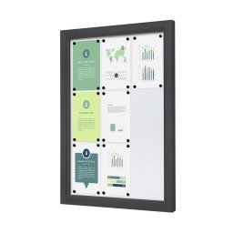 Vitrina de exterior color Antracita para 9 DIN A4 estanca e ignifuga