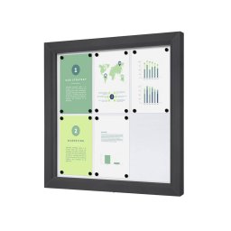 Vitrina de exterior color Antracita para 6 DIN A4 estanca e ignifuga