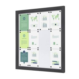 Vitrina de exterior color Antracita para 12 DIN A4 estanca e ignifuga