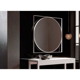 Espejo Recibidor Estilo Moderno Pletina Acero Serie Athose