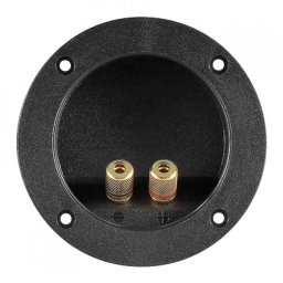 Goobay Conjunto de 2 Bornes Dorados para Altavoz Redondo Negro