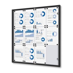 Vitrina de color negro para 12 DIN A4
