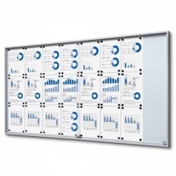 Vitrina correderas de cristal templado para 24 DIN A4 fondo magnético