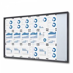 Vitrina color antracita para 21 A4 correderas de cristal templado