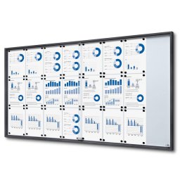 Vitrina color antracita para 24 A4 correderas de cristal templado
