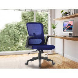 Silla giratoria q-connect base metal regulable en altura 910+75mm alto 610mm ancho 550mm profundidad azul