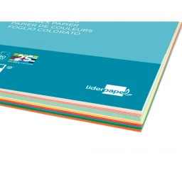Papel color liderpapel din a4 80gr 25 colores surtidos paquete de 100 hojas