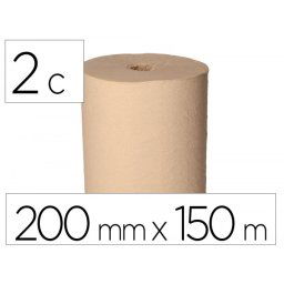 Papel secamanos bunzl greensource nature 2 capas celulosa reciclada kraft 200 mm x 150 mt paquete de 6