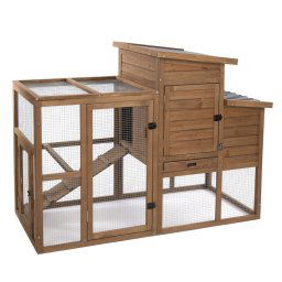 Gallinero de madera TIAKI Ranch (opcionalmente extensible) - Gallinero con reciento abierto integrado: 156 x 79,5 x 116,3 cm (L x An x Al)