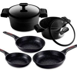 Fagor Alutherm Batería Cocina Inducción 7 Piezas, Antiadherente Sin Pfoa, Aluminio Fundido, Cazuelas