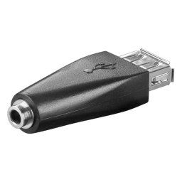 Goobay Adaptador USB a Jack 3.5mm Hembra/Hembra Negro