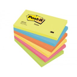 Bloc de notas adhesivas quita y pon post-it 76x127 mm neon pack de 6 blocs surtido