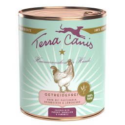 Terra Canis sin cereales 6 x 800g - Pollo con chirivía, diente de león y zarzamora