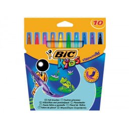 Rotulador bic kids visaquarelle estuche de 10 colores punta pincel tinta base de agua