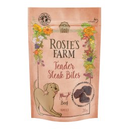 Rosie's Farm Snacks Mini Steak Bites, con vacuno - Pack % - 5 x 70 g