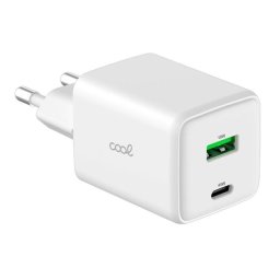 Cool Cargador Red Universal Ultra Fast Dual PD USB-C + USB 45W GaN Blanco