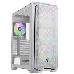 Nfortec Krater X ARGB Torre ATX Cristal Templado 4 Ventiladores Soporte E-ATX Blanca