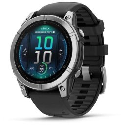 Garmin Fenix E 47mm Reloj Smartwatch Acero Inoxidable con Correa de Silicona Negra