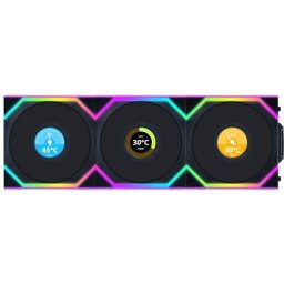 Lian-Li UNI FAN SL WIRELESS LCD 120 ARGB 3x Ventiladores Aspas Invertidas con Pantalla 120mm Negros