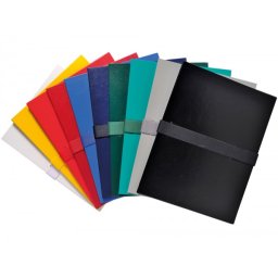 Carpeta de proyecto exacompta din a4 lomo hasta 130 mm extensible con tira de velcro colores surtidos