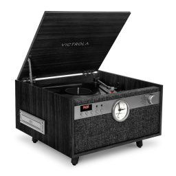 Victrola Tocadiiscos Century Con Reloj Negro