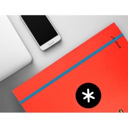 Carpeta con recambio antartik a4 cuadro 5mm forrada 4 anillas 25mm redondas color rojo