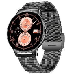 Cool Ultrathin Reloj Smartwatch (AMOLED, Llamadas, Salud, Deporte) Negro + 2 Correas