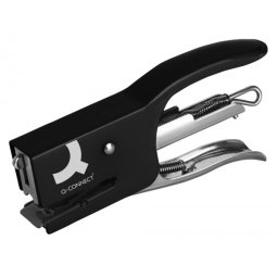 Grapadora q-connect de tenaza kf22340 metalica color negro capacidad 12 hojas usa grapas numero 10