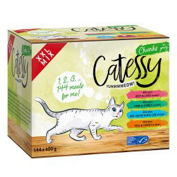 Catessy Bocaditos en salsa o gelatina 144 x 100 g - Pack mixto XXL - XXL Mix con 4 variedades en salsa II