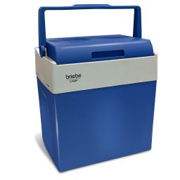 briebe Nevera Portátil Eléctrica de Viaje para Coche, Camping, 12V / 220V, Capacidad 28 Litros, Refrigera, Mantiene el Calor, Modo Bajo Consumo, Azul