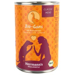 Herrmann's Menú Classic 6 x 400 g - Ganso ecológico con trigo sarraceno ecológico