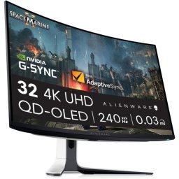 Dell Alienware AW3225QF 32" QD-OLED UltraHD 4K 240Hz 0.03ms Altura Ajustable G-SYNC Curva