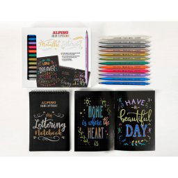 Rotulador alpino metallic lettering doble punta estuche de 12 unidades colores surtidos