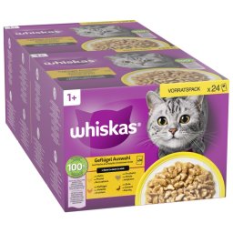Whiskas 1+ años 96 x 85 en bolsitas - Selección de aves en salsa