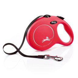 Correa extensible flexi New Classic roja con cinta de 8 m - L: hasta 50 kg