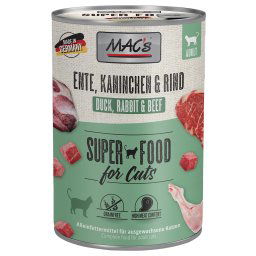 MAC's 12 x 400 g en latas para gatos - Pato, conejo y vacuno